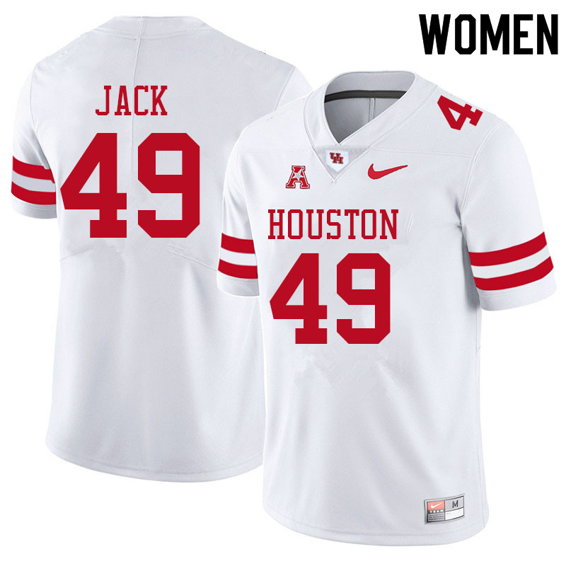 Women #49 Oliver Jack Houston Cougars College Football Jerseys Sale-White - Click Image to Close